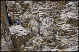 Descending from cave tunnel