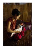 Woman with newborn baby, Refugee Camp, Thai - Burmese border