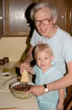 1984-Making birthday cake for Ginny.