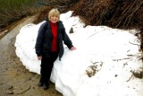 Snow bank on Mt. Roberts in Juneau