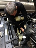 Tim changing the oil filter