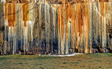 Iron and manganese stained sandstone wall, Pictured Rocks National Lakesore, MI