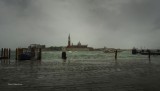 VENICE ITALY, WATER ALMOST OVER THE PAVEMENT 