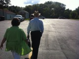 Dad and Ellen in Johnstown after lunch