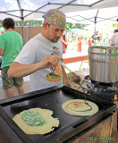 Woody Guzzetti making crepes