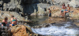 Fun at the Yuba River, which flows by Guitarfishs Cisco Grove campground