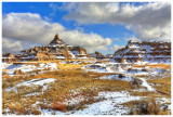Badlands in snow