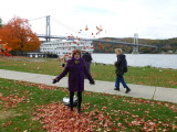 Ida and the leaves. NY fall, 2014
