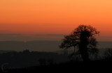 Sunset over Bradninch in Devon, UK