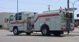 Mesa fire truck<br>on Harris at Main