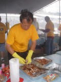 Gary helps to make lunch for our Fund raising volunteers.