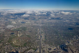 Toronto Aerial north highway 427 and 401 and Centennial Park and Pearson International Airport