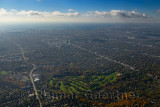 Aerial view of downtown Toronto from Bayview Avenue Rosedale Golf Club and Yonge Street