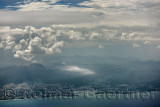 Aerial view of Mount Isabel de Torres with Septentrional and Central Cordillera and Puerto Plata Dominican Republic