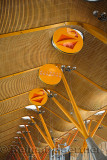 Abstract wave ceiling at Terminal 4 Adolfo Suarez Madrid Barajas Airport Spain