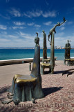 The Roundabout of the Sea bronze sculptures on the Malecon Puerto Vallarta Mexico