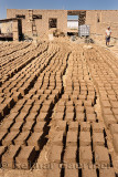 Mud bricks layed out in the sun to dry at home construction site near Shymkent Kazakhstan