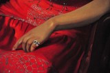 Flix  Vallotton - Dtail, la Roumaine en robe rouge (1925), muse dOrsay - 8542