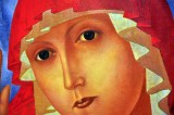 Kuzma Petrov-Vodkin - The mother of God of Tenderness towards evil hearts (1914-1915), detail - 9759