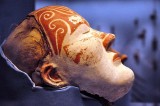 Funeral mask on the womans head - Gypsum - 3rd-4th century - Oglahtinsky burial site - 0973
