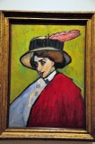 Gabriele Munter - Portrait of a young woman in a large hat (1909) - 3235