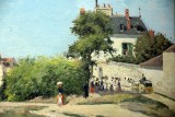 Camille Pissarro - Place du vieux cimetire (1872), dtail - Pittsburg, The Carnegie Museum of Art - 5429