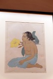 Paul Jacoulet - Jeune fille de Saipan et fleur dhibiscus, Mariannes (juin 1934) - 7306
