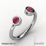 Jewelat White Gold Ring With Ruby