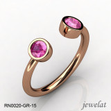 Jewelat Rose Gold Ring With Pink Sapphire