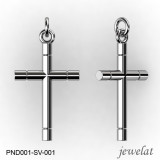 Jewelat Silver Cross Pendant, With A 4cm Length