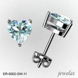 18k, 14k And 10k Aquamarine Studs In White Gold From Jewelat ER-0002-GW-11