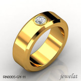 Diamond  Ring In Yellow Gold With A 6mm Band Width
