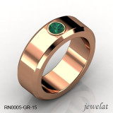 Emerald Ring In Rose Gold With A 6mm Band Width