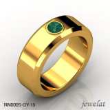 Emerald Ring In Yellow Gold With A 6mm Band Width
