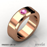 Pink Sapphire Ring In Rose Gold With A 6mm Band Width