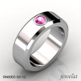 Pink Sapphire Ring In 925 Sterling Silver With A 6mm Band Width