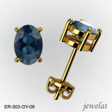 London Blue Topaz Earrings A Pair Of Gold Studs