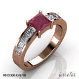 Ruby Gemstone Ring With 0.75 Carats Of Diamonds.