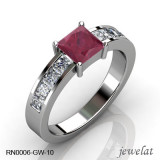 Ruby Gemstone Ring With 0.75 Carats Of Diamonds.