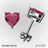 18k, 14k And 10k Ruby Studs In White Gold From Jewelat ER-0002-GW-02