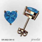 18k, 14k And 10k Swiss Blue Topaz Studs In Pink Gold From Jewelat ER-0002-GR-10