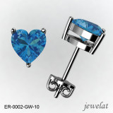 18k, 14k And 10k Swiss Blue Topaz Studs In White Gold From Jewelat ER-0002-GW-10