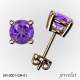 Round Gold Earrings From Jewelat With Amethyst