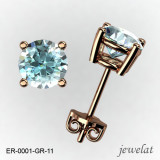 Round Gold Earrings From Jewelat With Aquamarine
