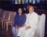 Carioza with her Mass Media & Society teacher Rev. Fr. James B. Reuter