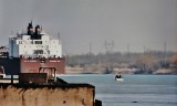 Ship docking in St Clair, Michigan.