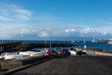2234 Mala Boat Ramp near Lahaina, remains of Mala Wharf (left) from 1922, Lanaii in the background.