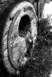 Abandoned Old Traditional Wheel B&W