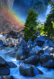 Rainbow at the base of Yosemite Falls
