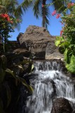 7.  A park waterfall along Waikiki Beach.